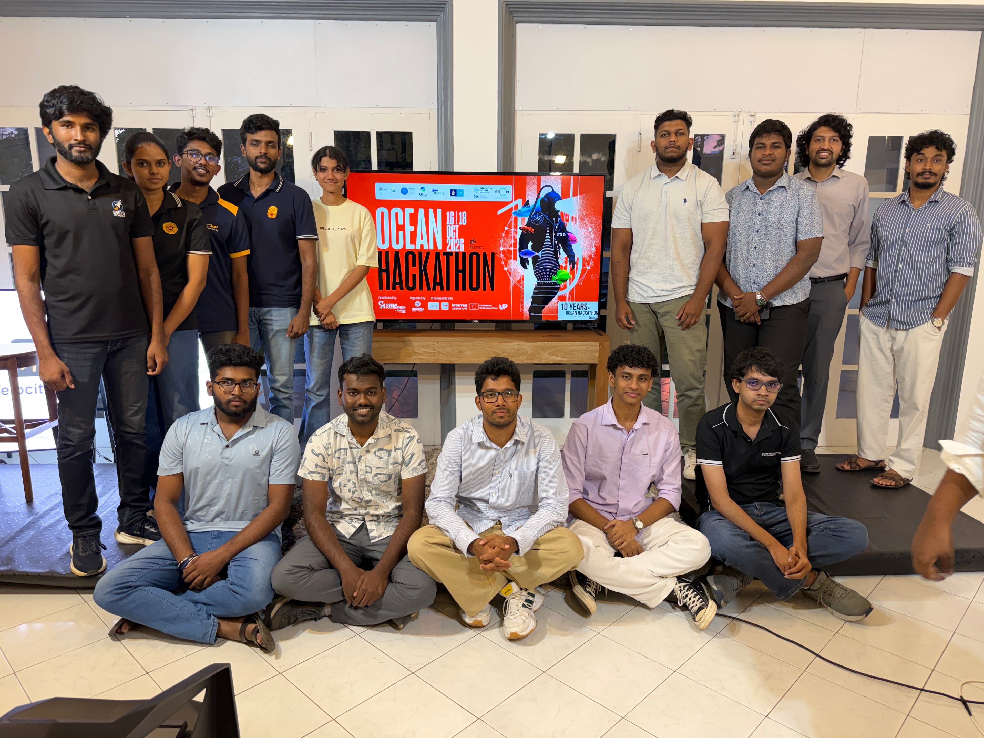 The OceanHackathon teams from Galle, Sri Lanka